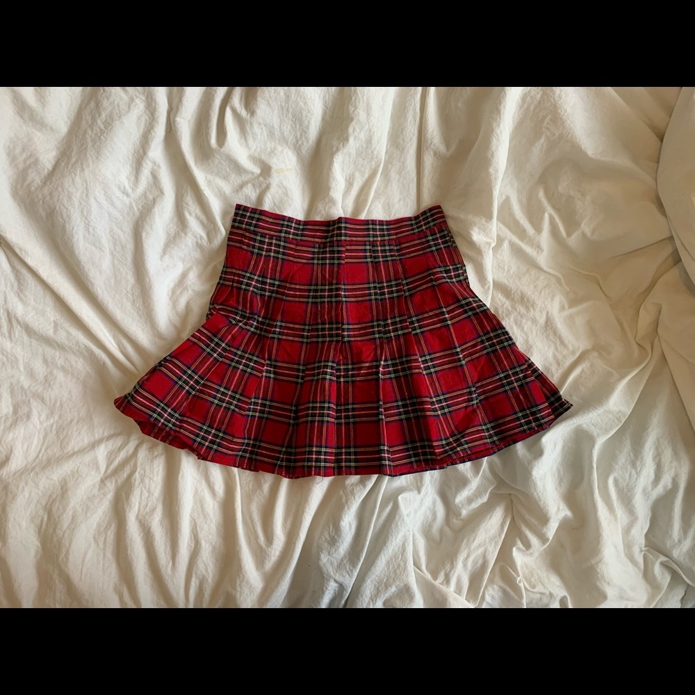 Red Plaid Mini Skirt